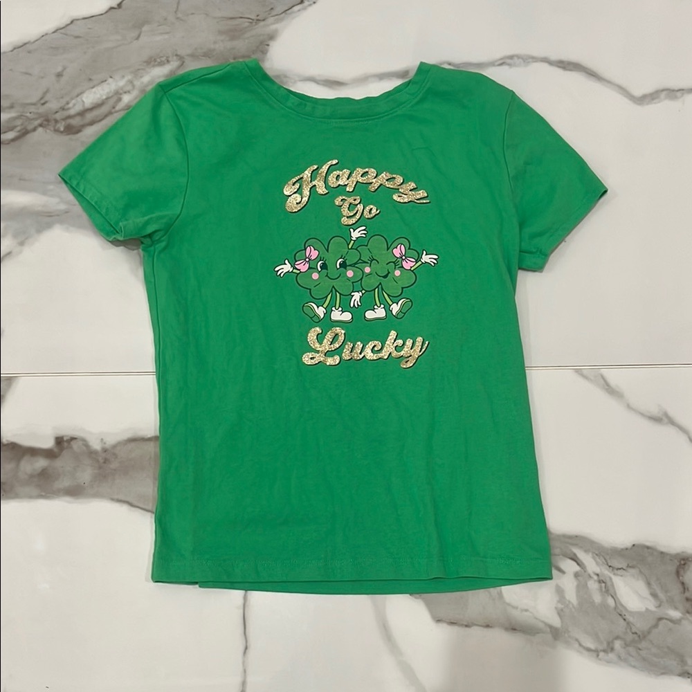 Wonder Nation Green Short Sleeve Tee with Metallic Design